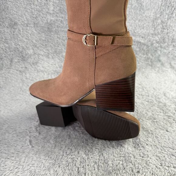 Blondo Twyla Tall Suede Boots Women's Size 10 Tan Taupe Riding Boots High Heel - Picture 9 of 13